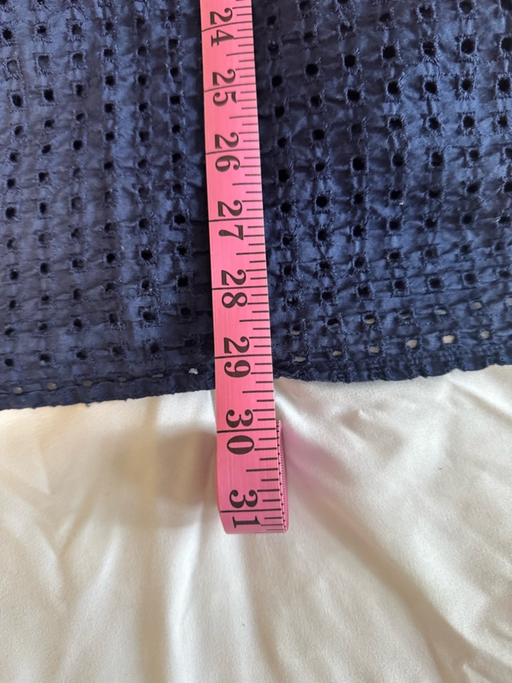 Old Navy Strapless Navy Eyelet Mini Dress | Smocked Summer Tube Dress | Size 8 - Picture 9 of 9